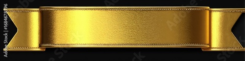 Gold ribbon banner on black background