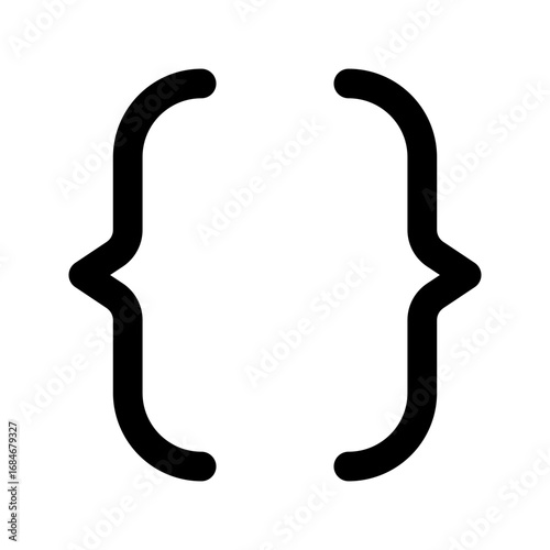 brackets line icon