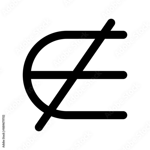 not a subset line icon