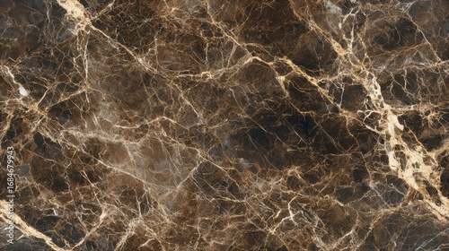 Rich brown Emperador marble seamless print with fine golden veining for elegant textures and backgrounds