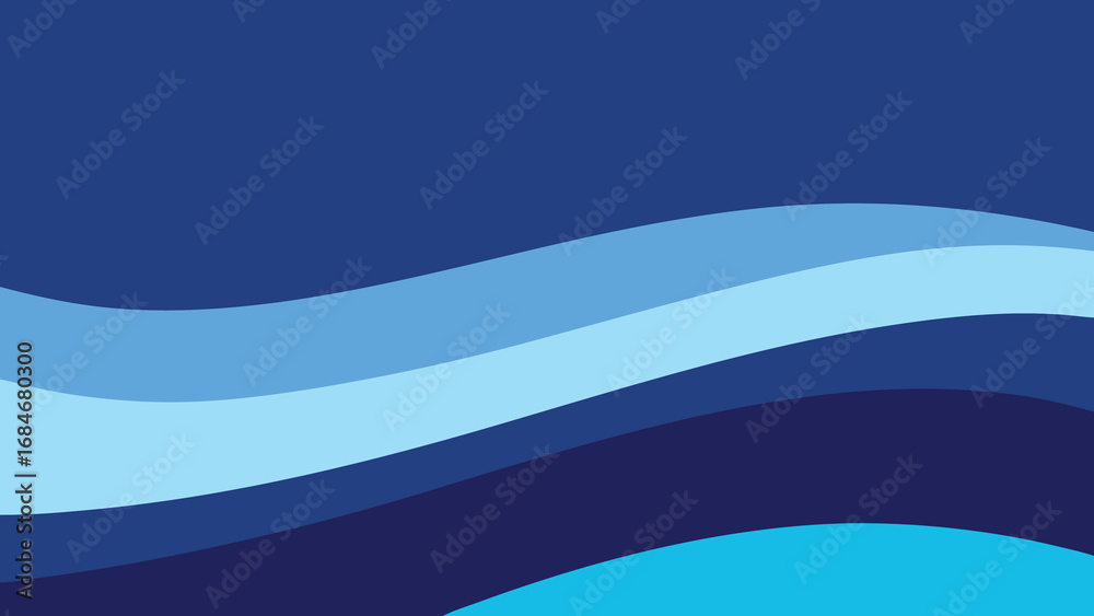 Fototapeta premium Flowing Waves of Blue and Teal Colors Abstract Background vector illustration