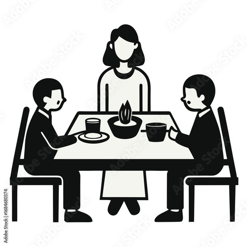 Happy family enjoying a festive meal together celebrating togetherness and good food around a table