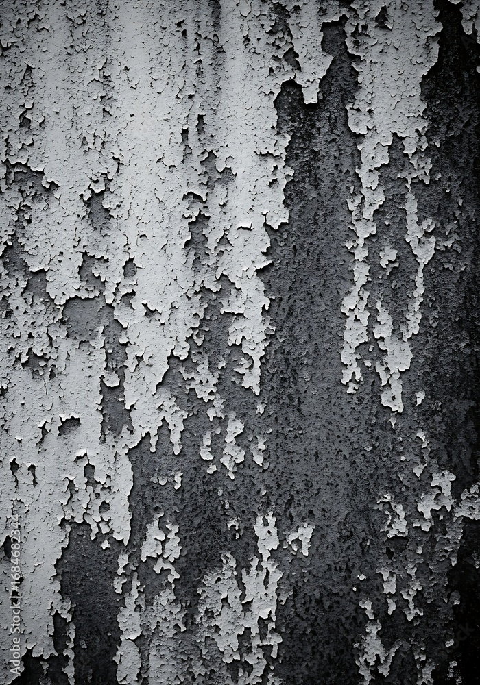 Fototapeta premium Monochrome Texture Peeling Paint on a Weathered Surface Abstract Background