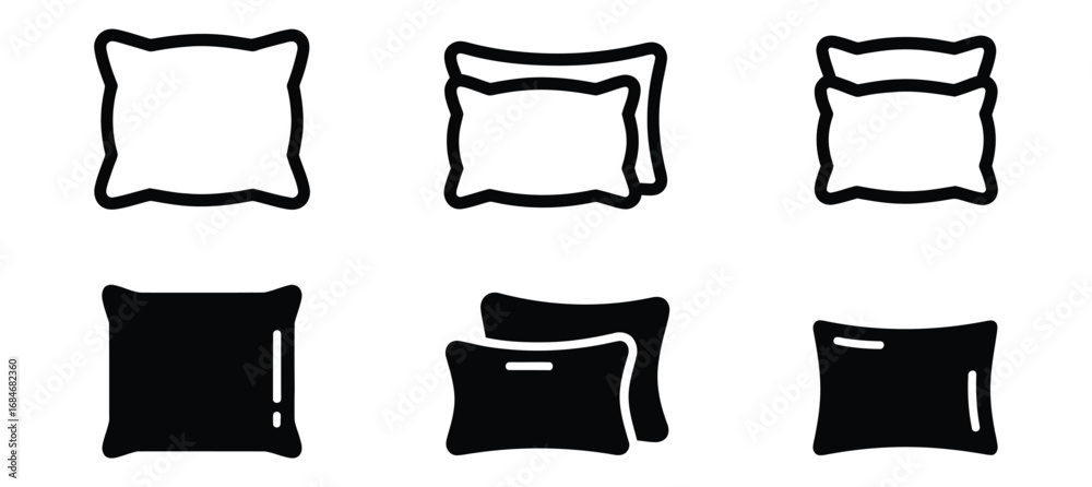 Pillow icon vector for web and mobile app. Pillow sign and symbol. Comfortable fluffy pillow Pillow icon vector for web and mobile app. Pillow sign and symbol. Comfortable fluffy pillow
