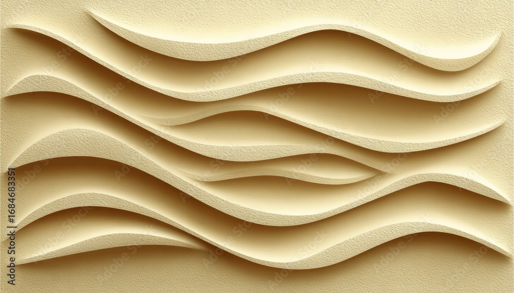 Obraz premium Cream-colored undulating waves, textured surface