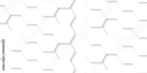 Abstract wall grid honeycomb background hexagons. Geometric hexagon polygonal pattern background vector. seamless bright white abstract cell tile web technology texture design.	
