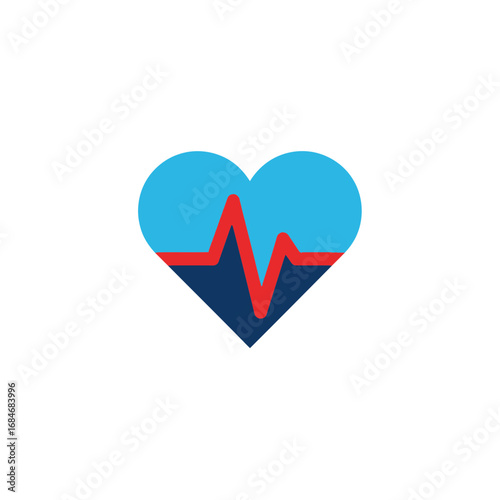 Heartbeat Health Logo: Red Pulse in Blue Heart.