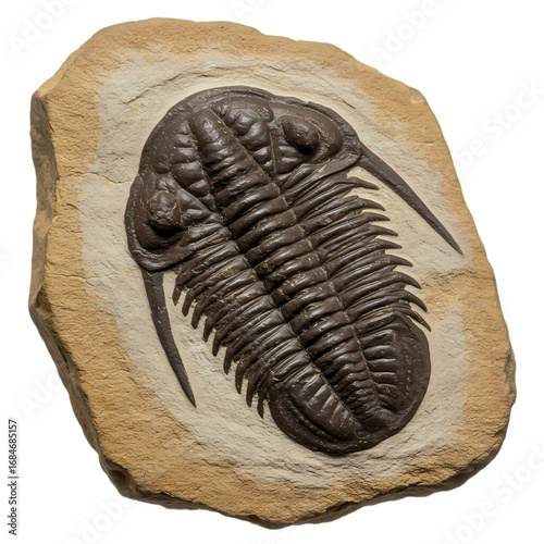 Ancient Trilobite Fossil: A Detailed Specimen in Stone