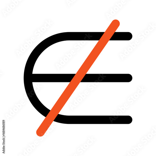not a subset outline color icon