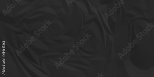 Cardboard black wrap cover crumpled paper background. old paper wrinkle texture pattern. wrinkled arts craft and Seamless crumpled paper.	
