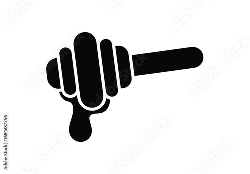 Honey dipper vector illustration dripping honey sweet food icon