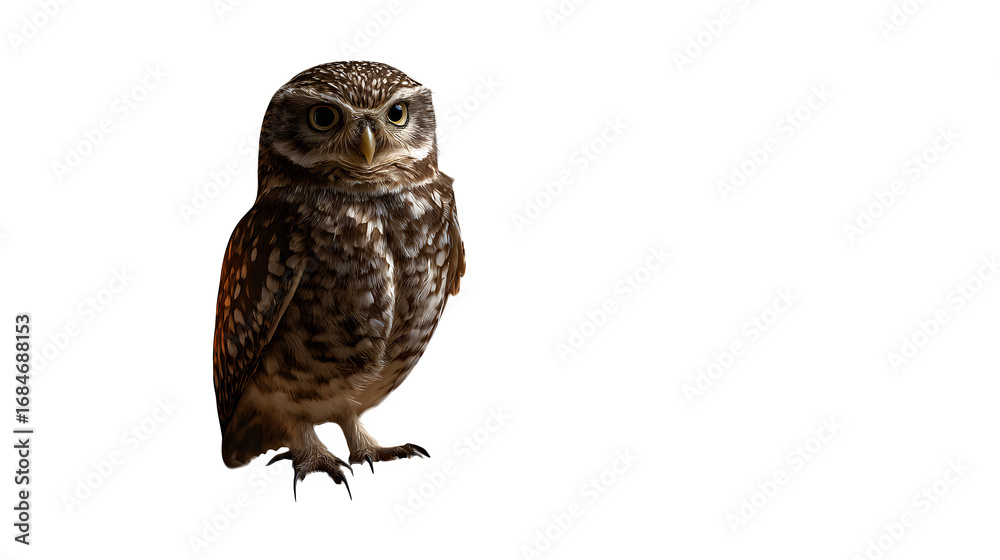Naklejka premium Burrowing Owl Portrait, isolated on transparent background