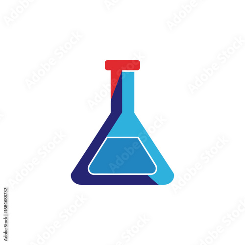 Colorful Laboratory Flask Icon.