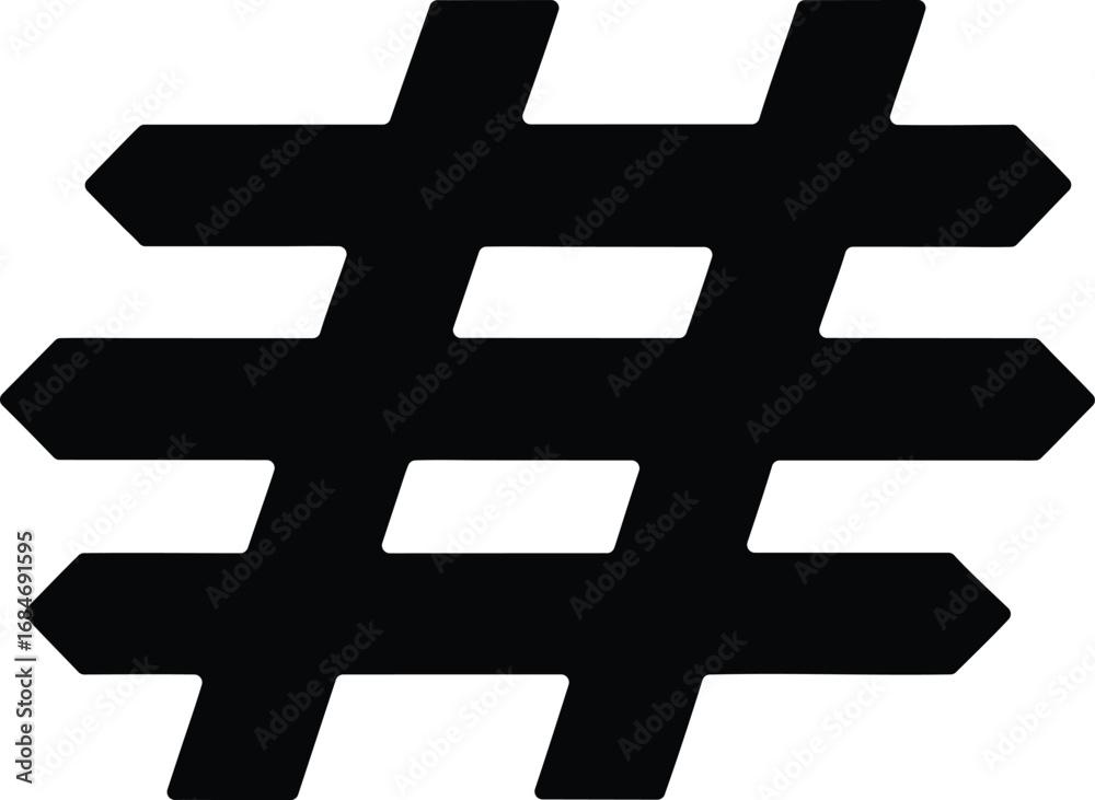 Fototapeta premium Flat hashtag vector icon.