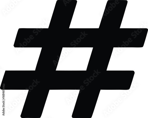 Minimal hashtag vector icon.