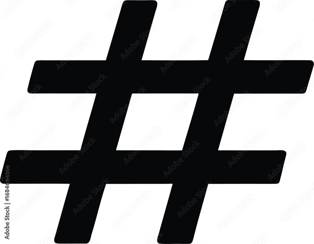 Fototapeta premium Simple hashtag vector icon.