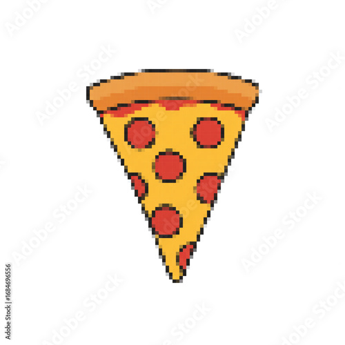 An appetizing pixel art taco, featuring a golden-brown shell overflowing with fresh green lettuce and vibrant red tomato, ideal for retro-themed designs.