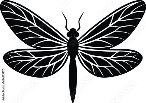 Black swallowtail butterfly vector illustration, a beautiful insect with intricate wings and a natural, artistic design