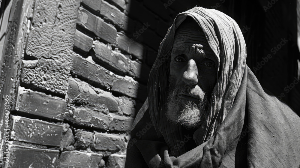 Naklejka premium The Weight of Silence in a City Alleyway