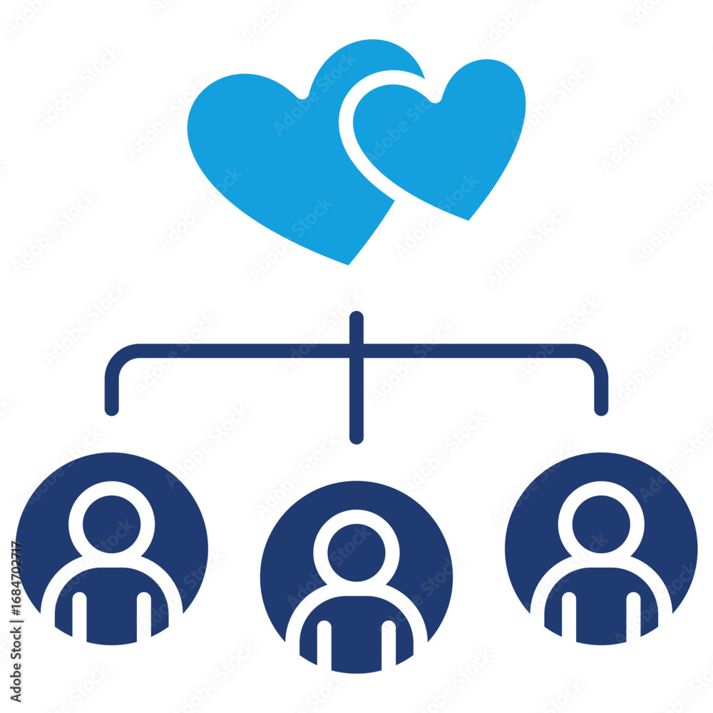 Obraz premium Relationship Flat Blue Icon