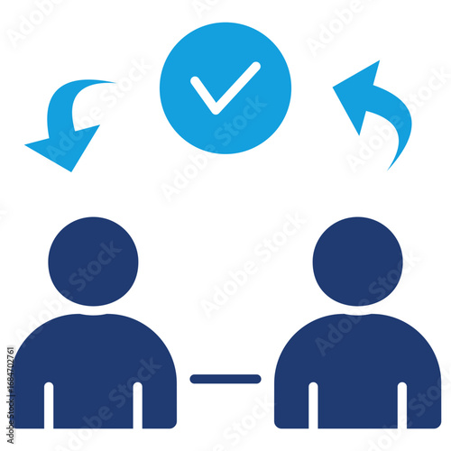 Reciprocity Flat Blue Icon