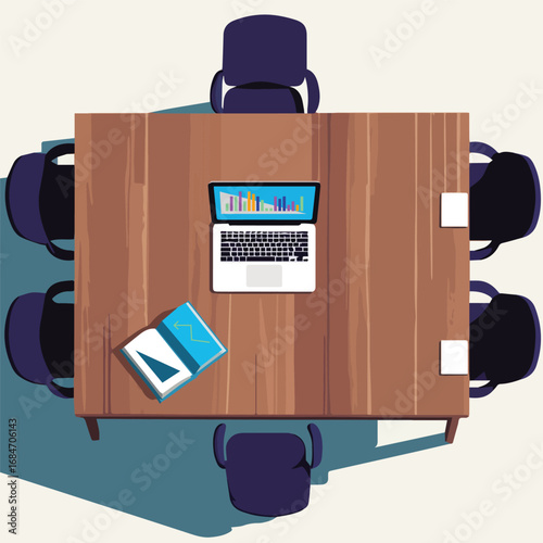Office work table vector