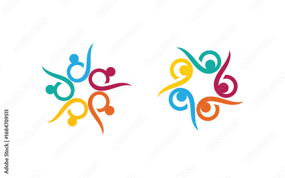 Adoption care community network and social logo design v3.145