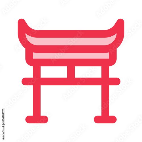 torii gate outline fill icon