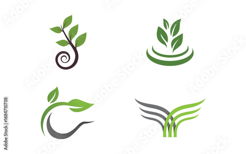 Tree leaf ecology nature  Healthy vegan concept element v4.54