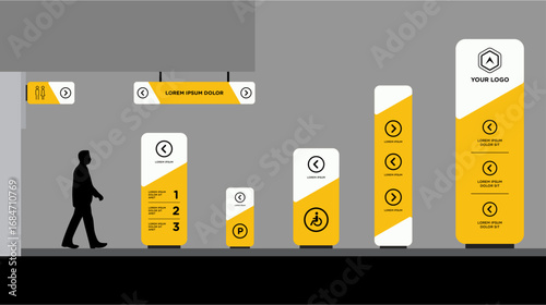 Exterior and interior signage template set corporate identity