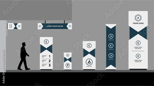 Exterior and interior signage template set corporate identity