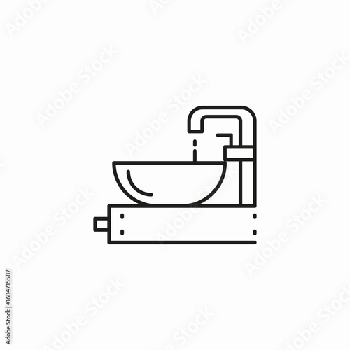 bathroom sink faucet icon sign vector