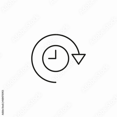 clock with redo arrow icon sign vector