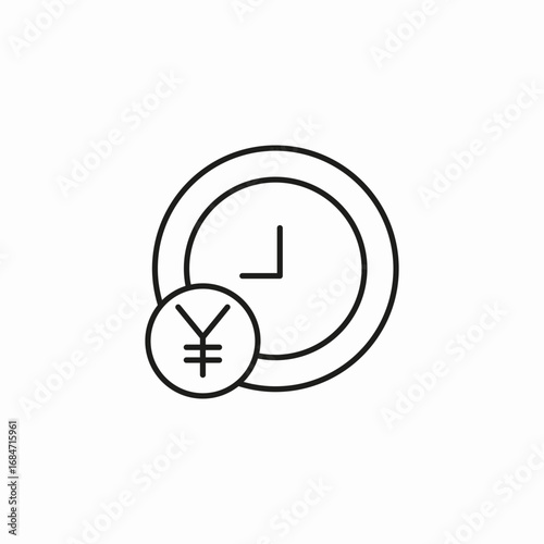 clock with yen icon sign vector