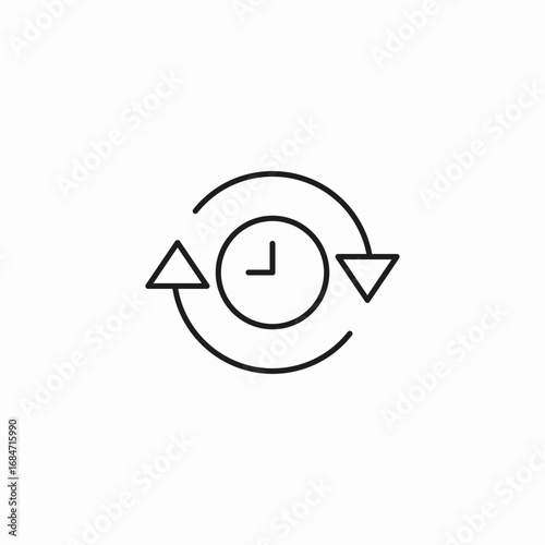 clock with sync arrows icon sign vector