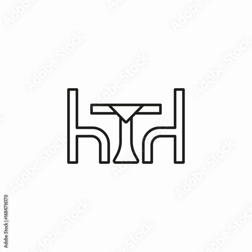 dining table set icon sign vector