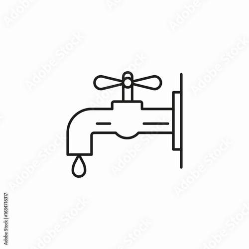 dripping water faucet icon sign vector