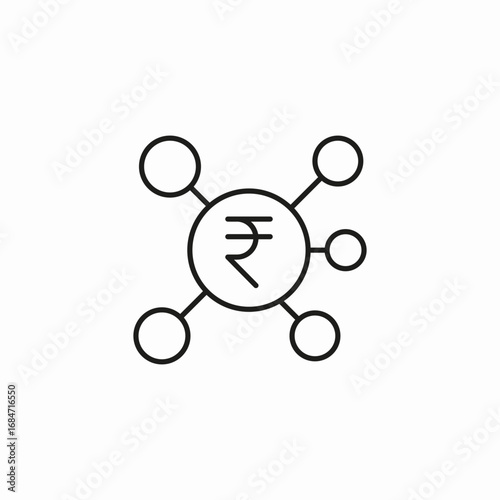 flowchart with rupee icon sign vector