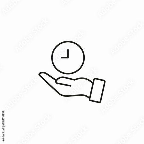 hand holding clock icon sign vector