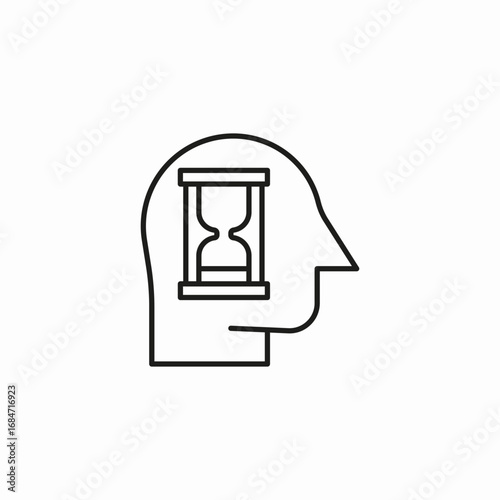 head with hourglass icon sign vector