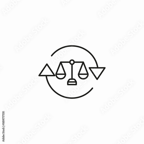 justice scales equal icon sign vector