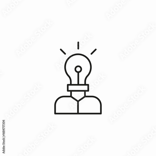 lightbulb head idea icon sign vector