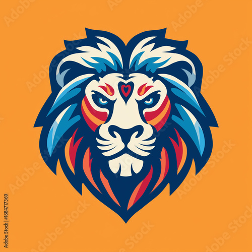 Asia Cup 2023 logo vector with stylized lion face for cricket championship branding