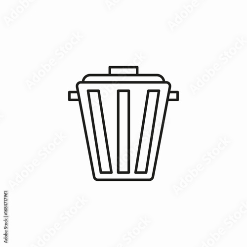 round trash can icon sign vector