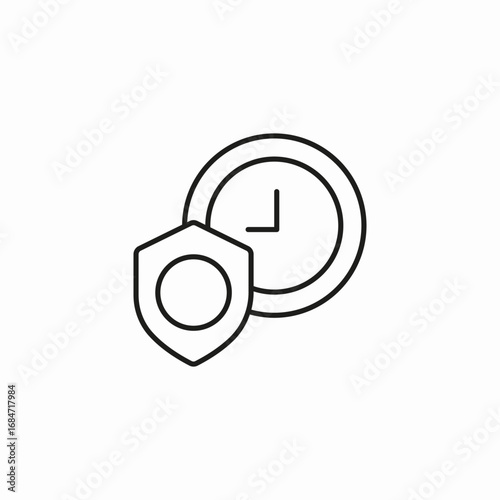 shield with clock icon sign vector