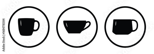 Tea and coffee cup set icon, logo isolated on white background . cup tea icon set . eps 10
 