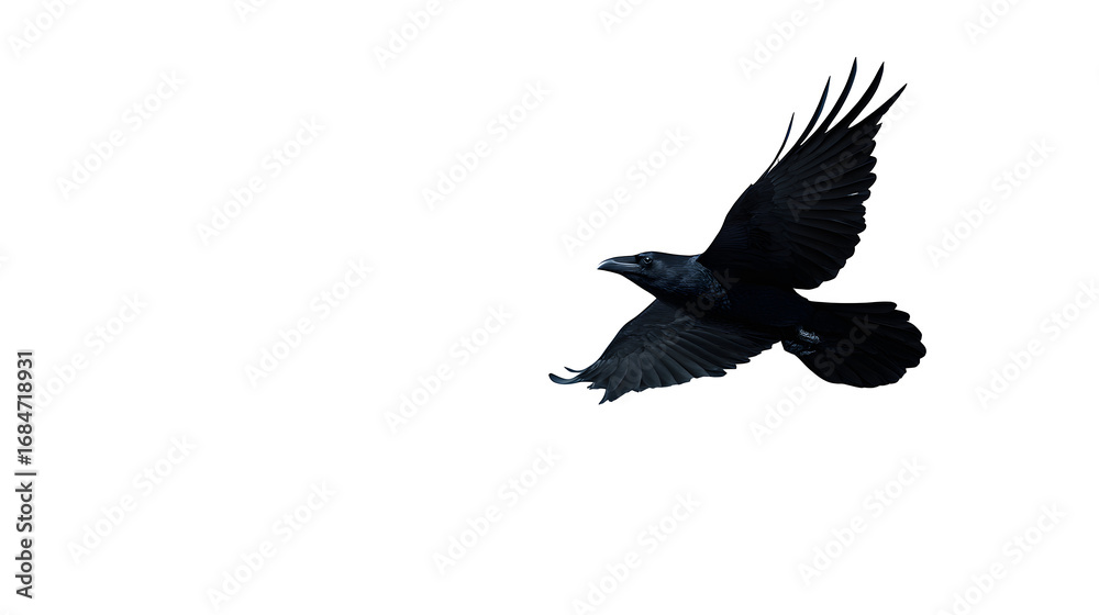 Raven in Flight, isolated on transparent background Raven in Flight, isolated on transparent background