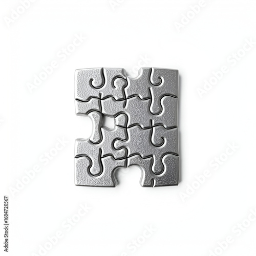 Abstract tickler jigsaw puzzle metallic silver
