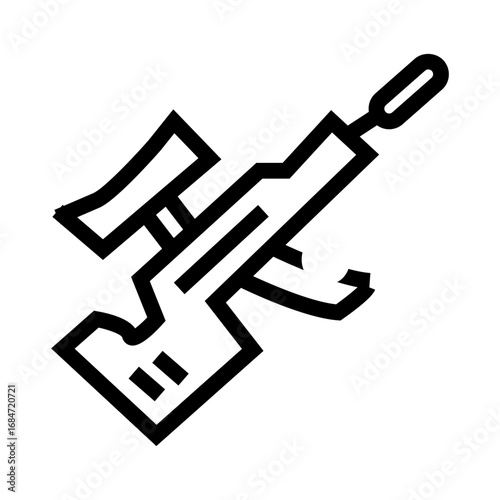vector illustration of a bazooka weapon outline icon