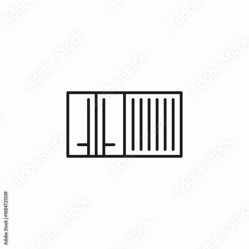 barcode identification box icon sign vector